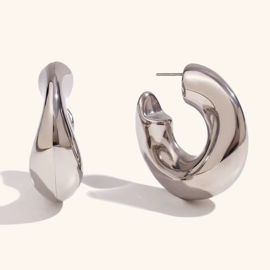 20YEARS ASYMMETRIC EARRiNGs (ピアス) SiM Asymmetrical Gold Hoop Earrings | Modern Earrings – MOUNSER