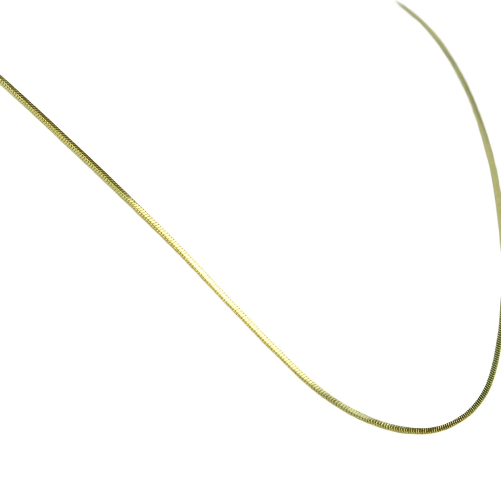 Thin Flat Snake Chain Necklace Gold 14K 50cm
