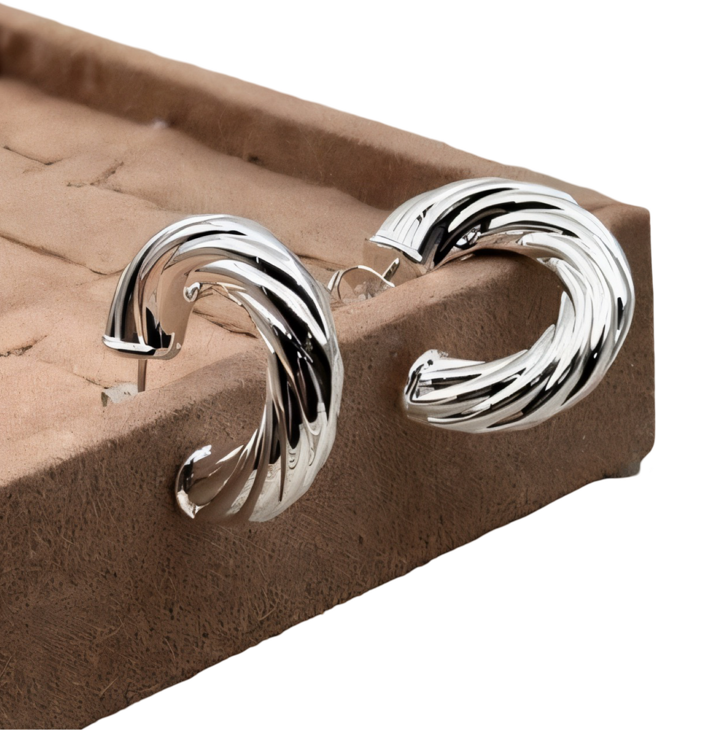 Sunset Hoop Earrings Silver
