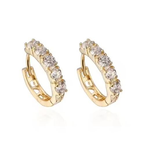Water Drop Square Earrings Gold 14K