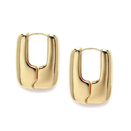 Oval Hoops Tiny Earrings Gold 14K