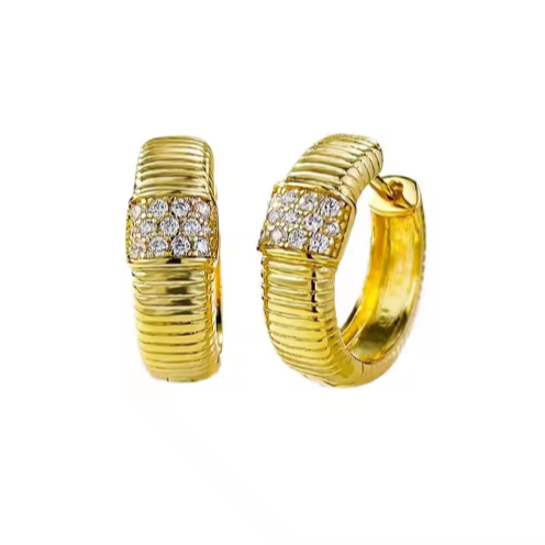 Shine Hoop Earrings Gold 14K