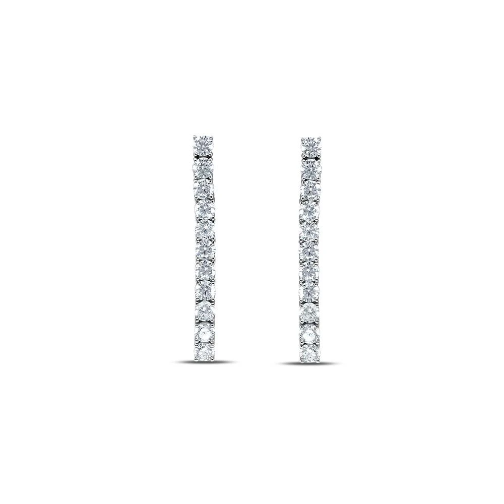 Glow Diamond Hoop Earrings Silver