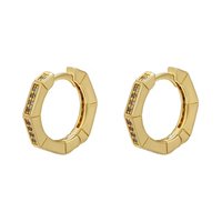Diamond Row Hoop Earring Gold 14K