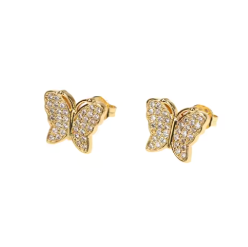 Butterfly Diamond Earrings Gold 18K