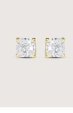 Square Cut Earrings 4mm Gold 14K