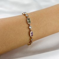 Kleurrijke kristallen armband goud 18K
