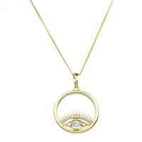 Eye Pendant Necklace Gold 14K