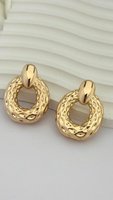 Wicker Hoop Earrings Gold 14K