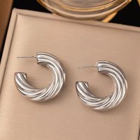 Wave Hoop Earrings White Gold